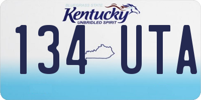 KY license plate 134UTA
