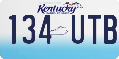 KY license plate 134UTB