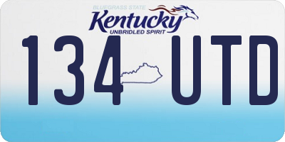 KY license plate 134UTD