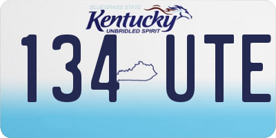 KY license plate 134UTE