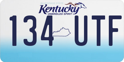 KY license plate 134UTF