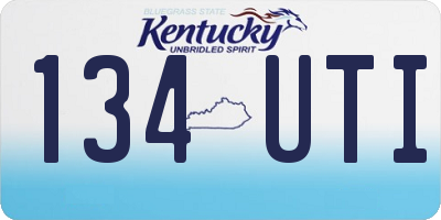 KY license plate 134UTI