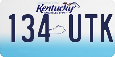 KY license plate 134UTK