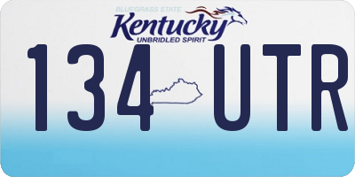 KY license plate 134UTR