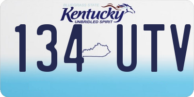 KY license plate 134UTV