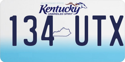 KY license plate 134UTX