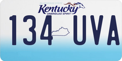 KY license plate 134UVA