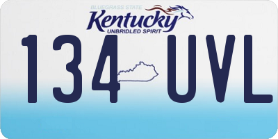 KY license plate 134UVL