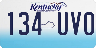 KY license plate 134UVO