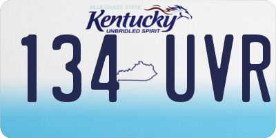 KY license plate 134UVR