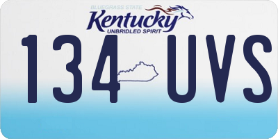KY license plate 134UVS