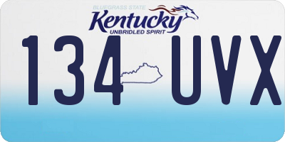 KY license plate 134UVX