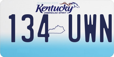 KY license plate 134UWN