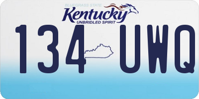 KY license plate 134UWQ
