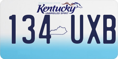 KY license plate 134UXB