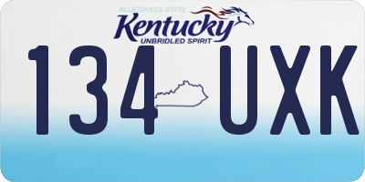 KY license plate 134UXK