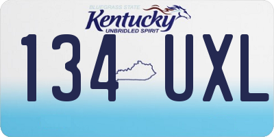 KY license plate 134UXL