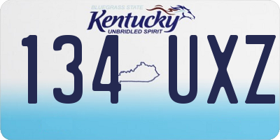 KY license plate 134UXZ