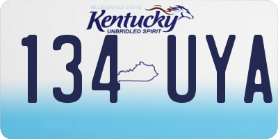 KY license plate 134UYA