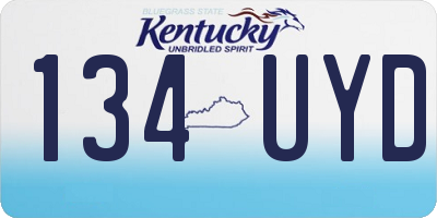 KY license plate 134UYD