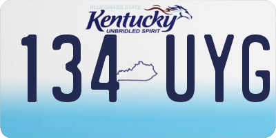 KY license plate 134UYG