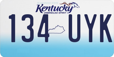 KY license plate 134UYK