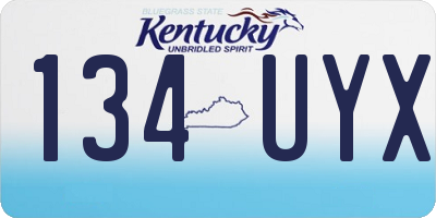 KY license plate 134UYX