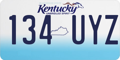 KY license plate 134UYZ
