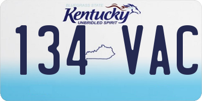 KY license plate 134VAC
