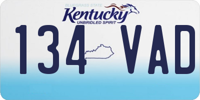 KY license plate 134VAD