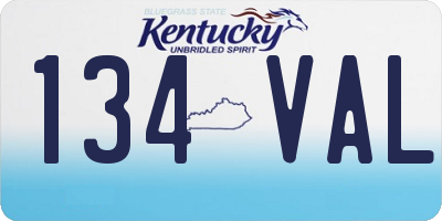 KY license plate 134VAL