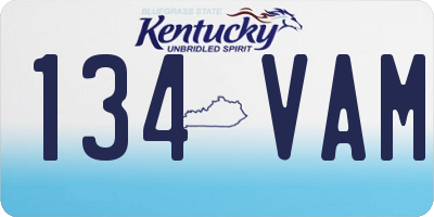 KY license plate 134VAM