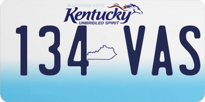 KY license plate 134VAS