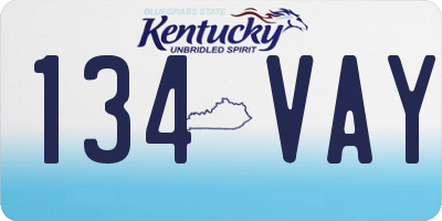 KY license plate 134VAY