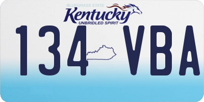 KY license plate 134VBA