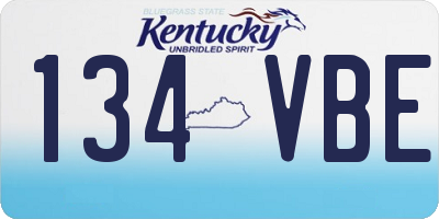 KY license plate 134VBE