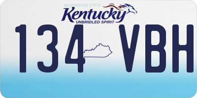 KY license plate 134VBH