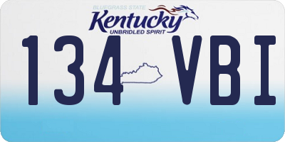 KY license plate 134VBI