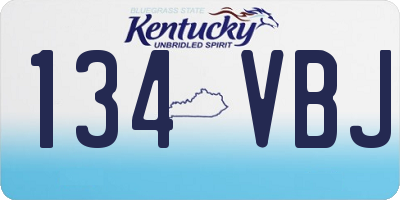 KY license plate 134VBJ