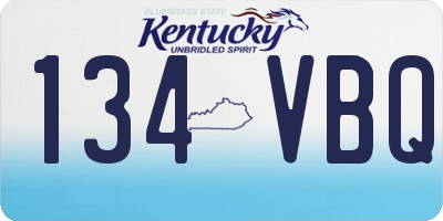 KY license plate 134VBQ
