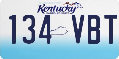 KY license plate 134VBT