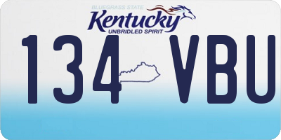 KY license plate 134VBU