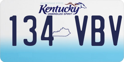KY license plate 134VBV