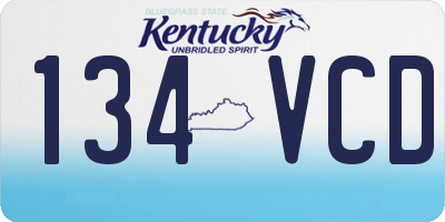 KY license plate 134VCD