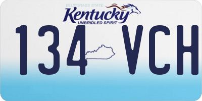 KY license plate 134VCH