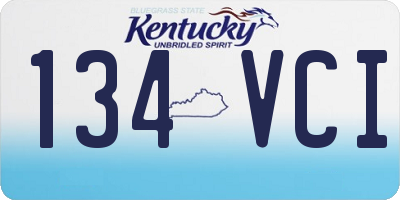 KY license plate 134VCI