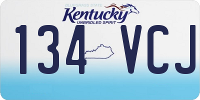 KY license plate 134VCJ
