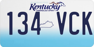 KY license plate 134VCK
