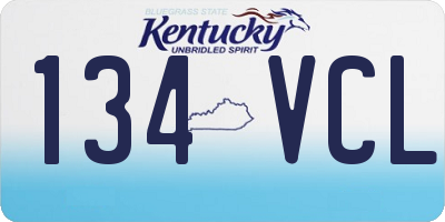KY license plate 134VCL