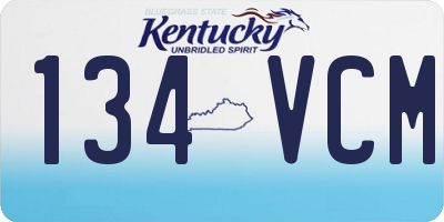 KY license plate 134VCM